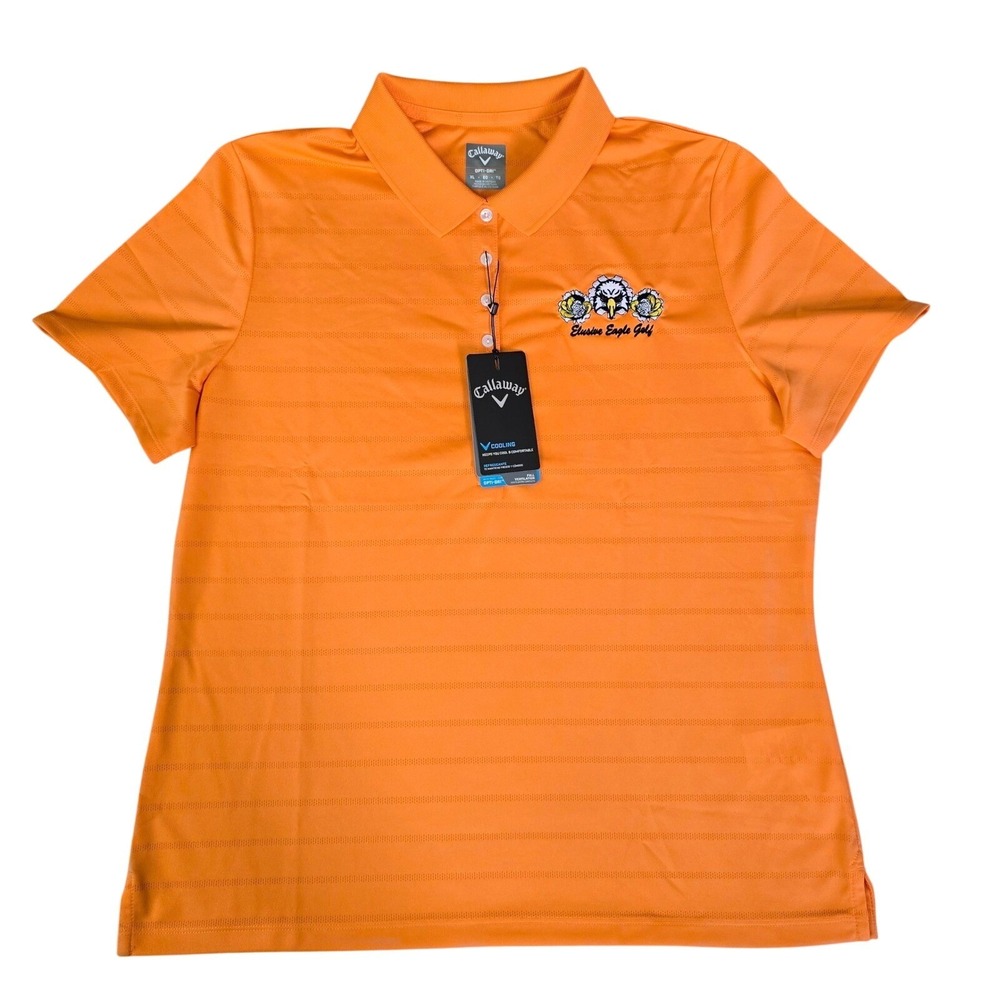 Callaway Opti-Dri Womens XL Golf Polo Shirt Orange NWT‎ Elusive Eagle CGW437SU
